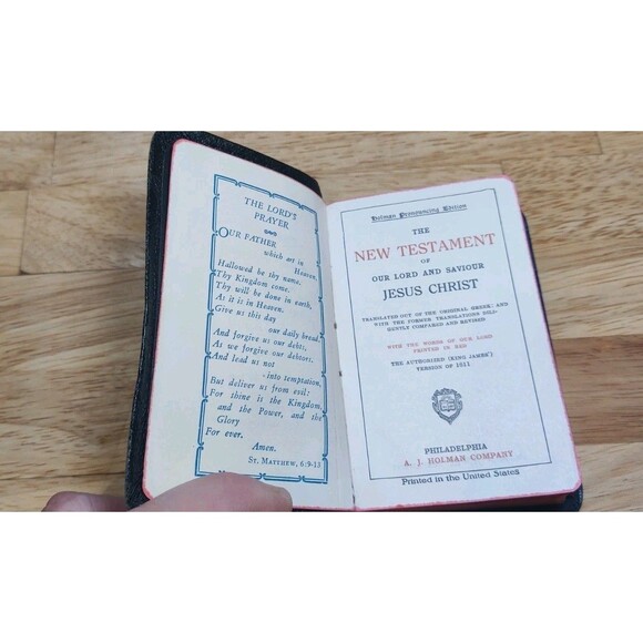 Vtg Holman Jewel New Testament Psalms Genuine Leather-King James Version-KJV - Picture 10 of 12